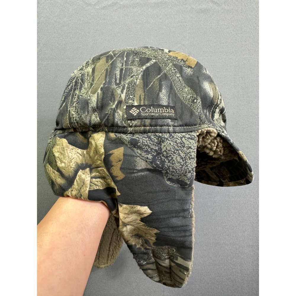 Columbia Mossy Oak‎ Camo Trapper Hat Sherpa Lined Ear Flap Hunting Cap Men's XXL